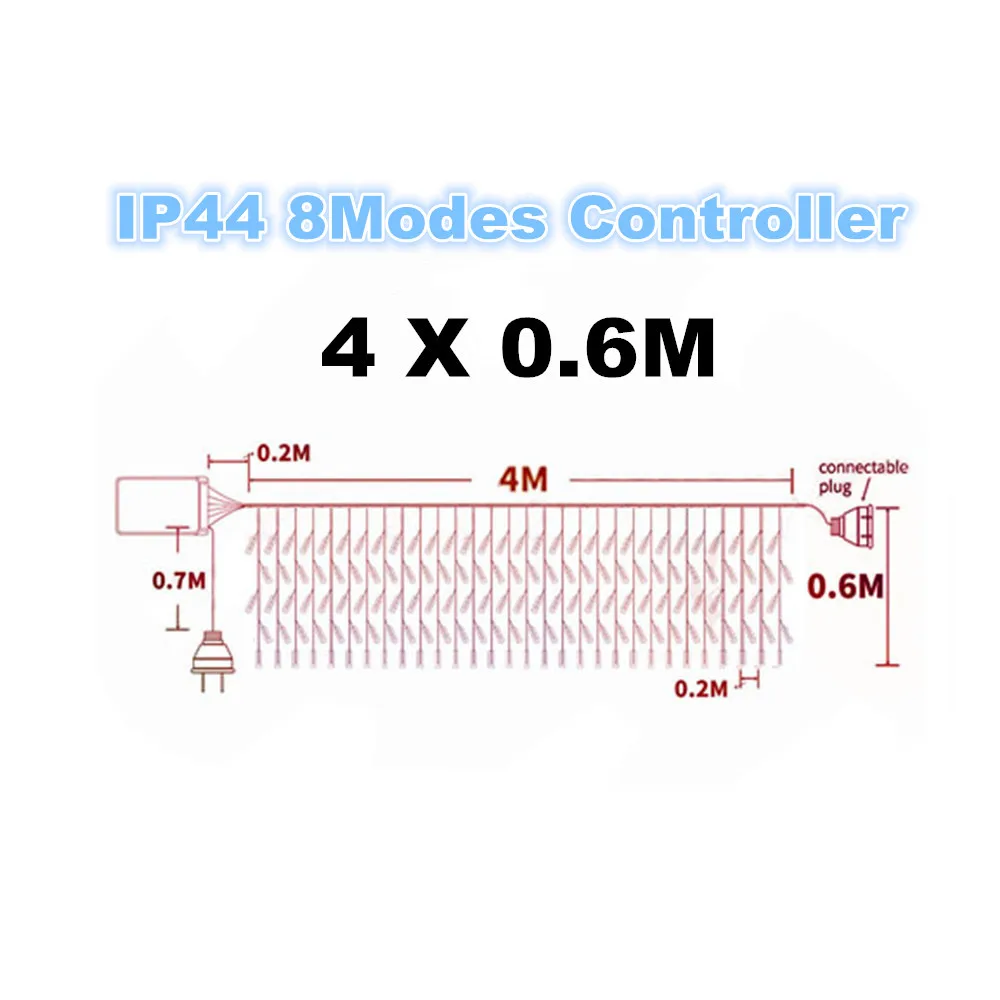 

Светодиодная гирлянда-занавеска VNL 4-40 м тёплый белый