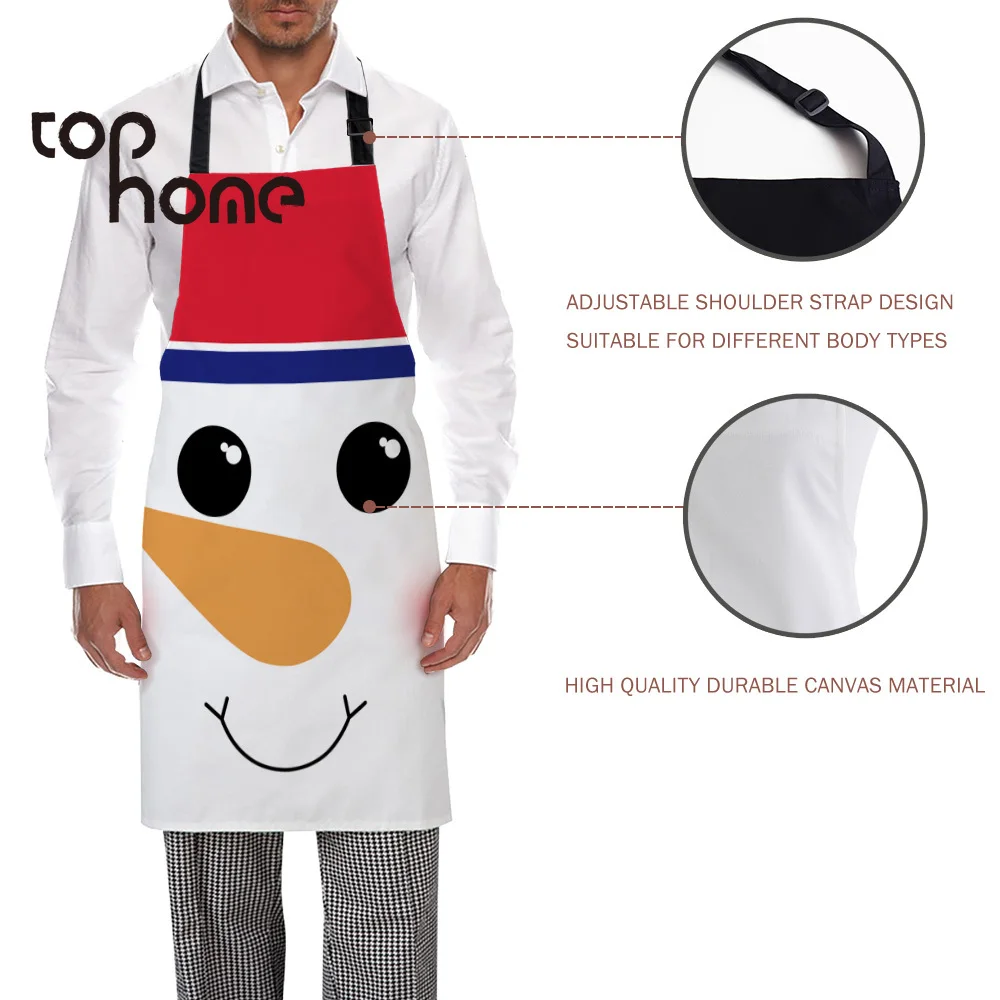 Tophome модный кухонный фартук Рождественский Снеговик рисование лица фартуки из