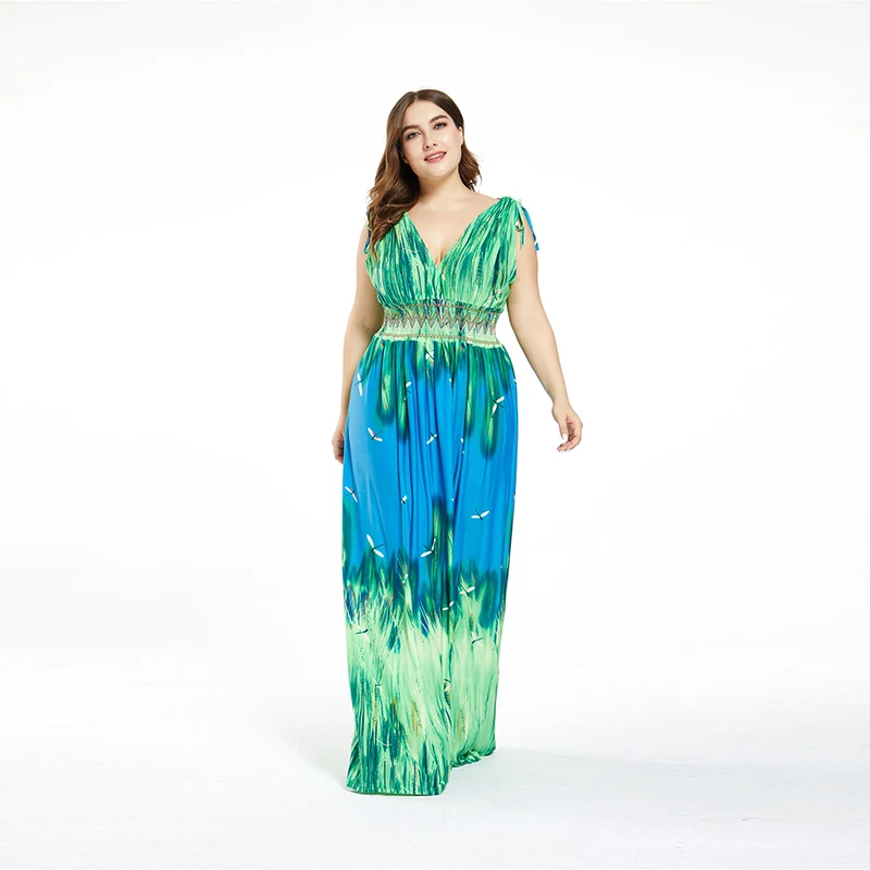 Новая мода размера плюс женская сексуальная Длинная юбка талия тонкое платье для