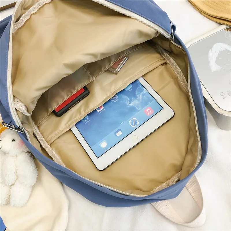 

DCIMOR Solid Color Waterproof Nylon Women Backpack Female Korean Schoolbag For Teenage Girl Travel Bag Daily Backpacks Mochilas