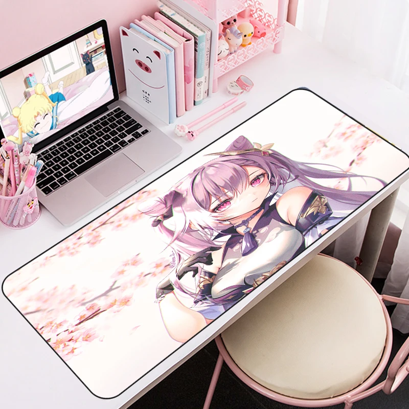 

MRGLZY Notepad Computer Game Accessories Locking Gamers Desktop Keyboard Non-slip Mouse Pad Anime Yuanshen Big Mouse Pad
