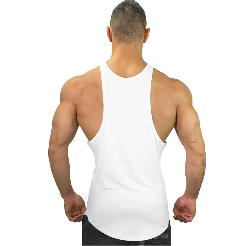 Мужская майка для бодибилдинга занятий фитнесом без рукавов хлопковая одежда