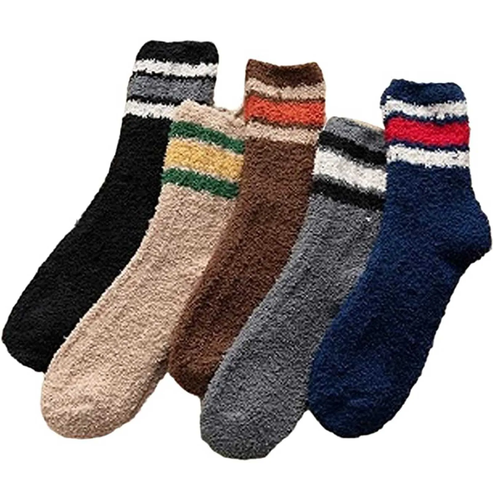 

Winter Coral Fleece Socks Printing Sleep Socks Women's Fleece Middle Tube Thick Warm Socks Fashion 5 Pairs