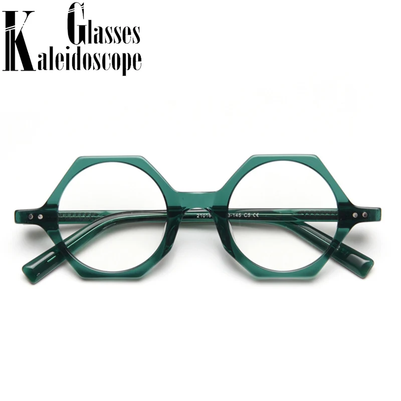 

Оптическое стекло ручной работы для мужчин, винтажное зеркальное плоское многоугольное стекло, вогнутая форма, оправа TR90