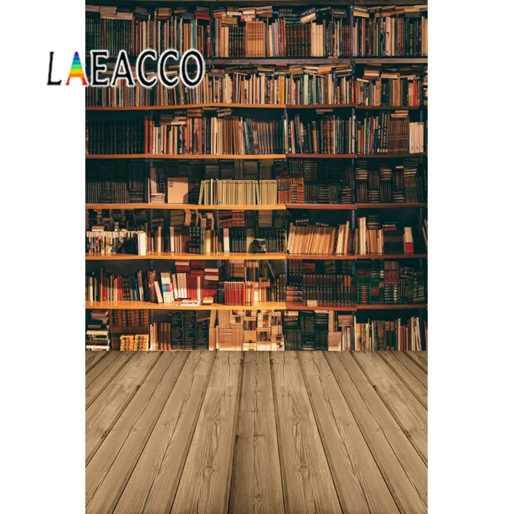 Деревянная книжная полка Laeacco школьный учебный интерьер фотографические фоны