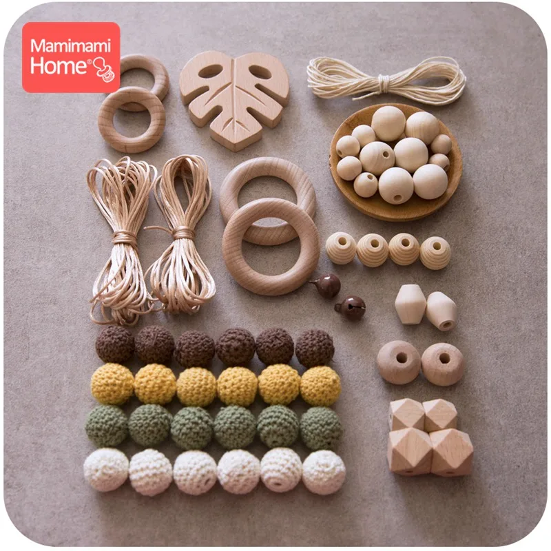 1 комплект поделки своими руками Подарок Вязаные бусы из натурального дерева