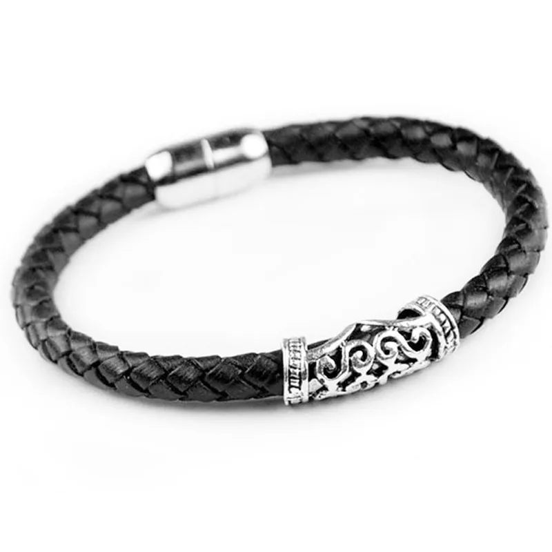 Браслеты из натуральной кожи для мужчин и женщин Панк ювелирные изделия оптовая