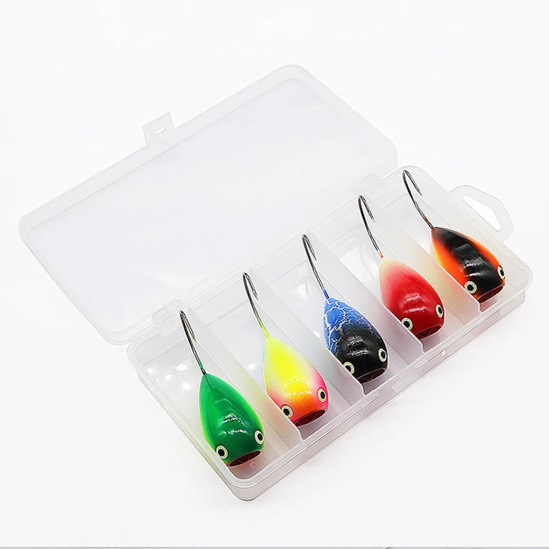 

5pcs/set Fishing Lures 55mm 12g Big Mouth Topwater Popper Hard Bait Artificial Wobblers Plastic Fishing Tackle With Hook