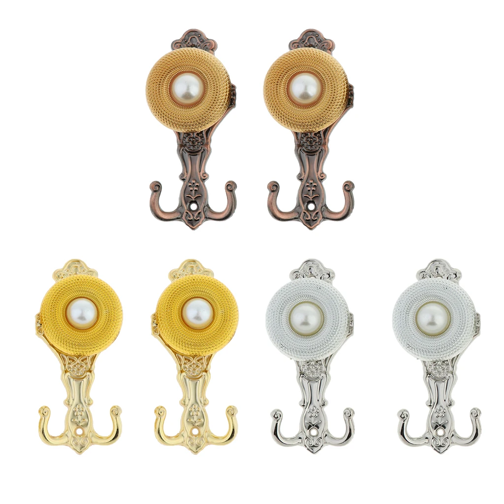 

2 Pcs European-style Design Curtain Holdbacks Tieback Hooks Hanger