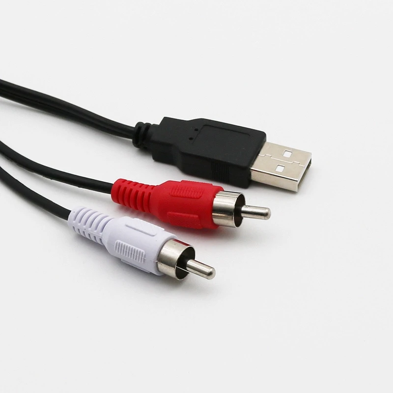 1 5 м Usb Папа-папа 2X Rca штекер Phono Av кабель ПК ТВ Aux вывода видео адаптер | Электроника