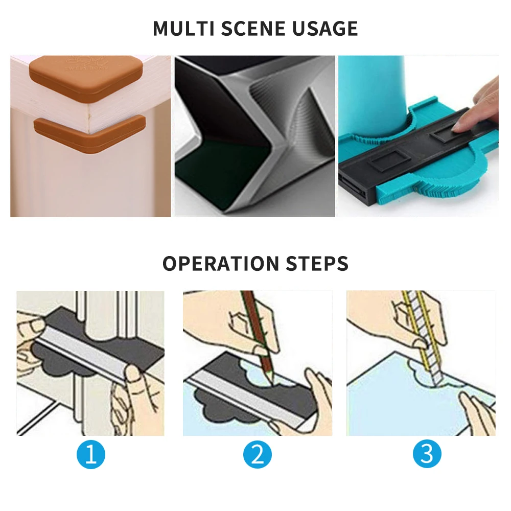 

12/14/25 Cm Irregular Contours Gauge Arc Ruler Plastic Gauge Contour Profile Scale Template Curvature Scale Tiling Laminate