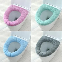 12pcs winter warm toilet seat cover toilet seat washable bathroom accessories knitted solid color soft o shaped cushion toilet
