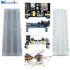 Diymore 3,3 V5V MB102 макет модуль питания + MB-102 830 точек Solderless Прототип макетная плата комплект + 65 гибкие кабели перемычек