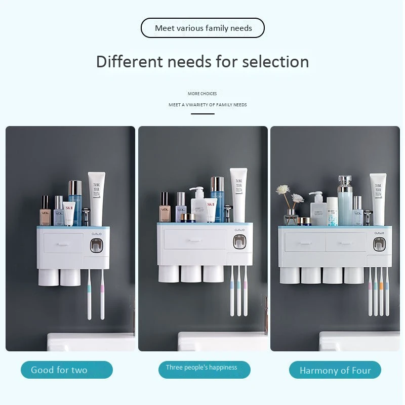 

Магнитный поглощающий инвертированный держатель зубной щетки, Автоматический Диспенсер зубной пасты с чашкой, набор аксессуаров для ванно...