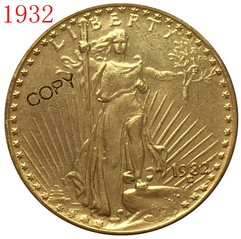 Оптовая продажа копия 1932 $20 St. монеты 100% производство позолоченного коптера | Дом