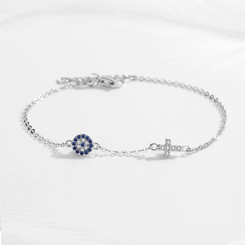 KLTB056 TONGZHE, Модный женский браслет, 925 пробы, серебряный, Хамса от дурного глаза, браслет, Турецкая бижутерия, браслеты для женщин, браслеты - Окраска металла: KLTB056