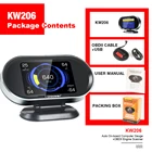 KONNWEI KW206 OBD2 бортовой компьютер Автомобильный цифровой компьютер Дисплей Расход топлива воды датчик температуры Спидометр HUD