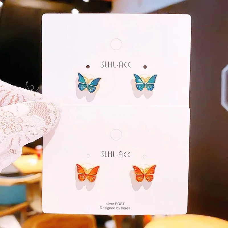 Новые модные женские серьги капельки с узором бабочки|Серьги-гвоздики| |