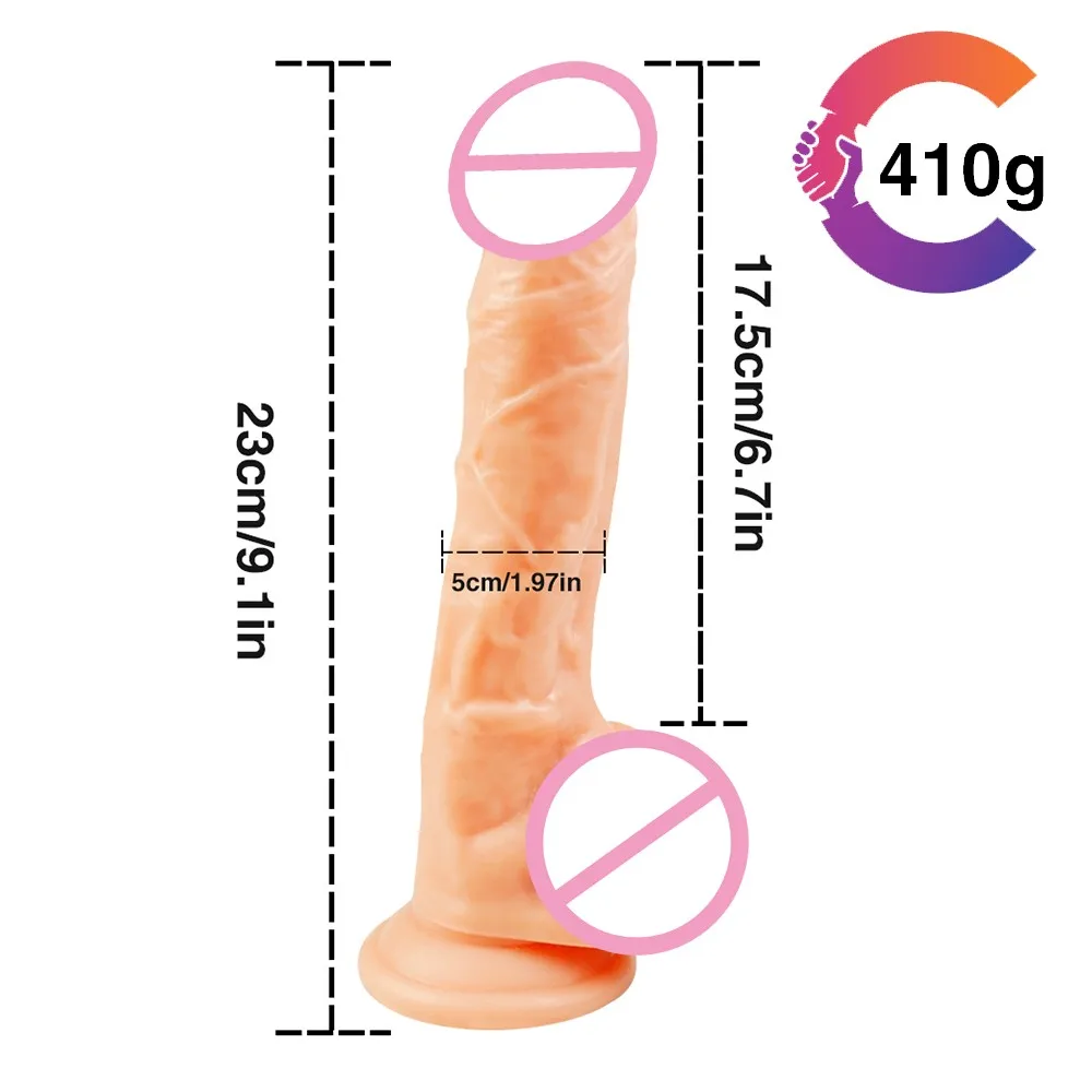 Большой фаллоимитатор мягкий Желейный реалистичная форма с присоской Анальная