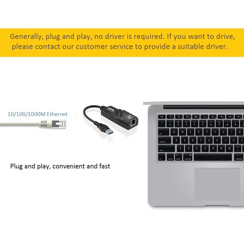 

External Network Card Adapter Drive Free USB 3.0 to Rj45 100/1000Mbps Ethernet Lan Converter for Pc Tablet Laptop
