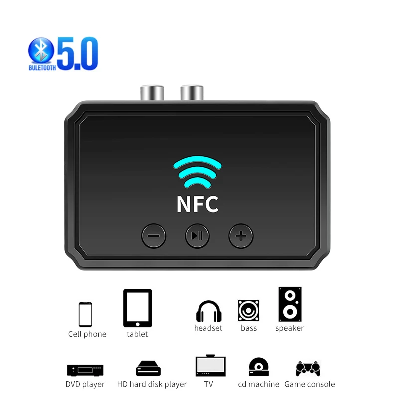 Беспроводной Bluetooth-адаптер для аудиоприемника 5 0 NFC 3 мм RCA музыкальный