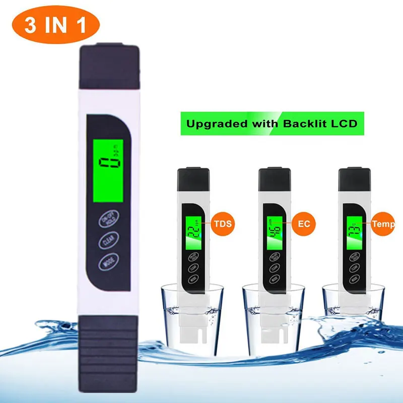 Цифровой измеритель качества воды TDS тестер ручка фильтр чистоты для аквариума