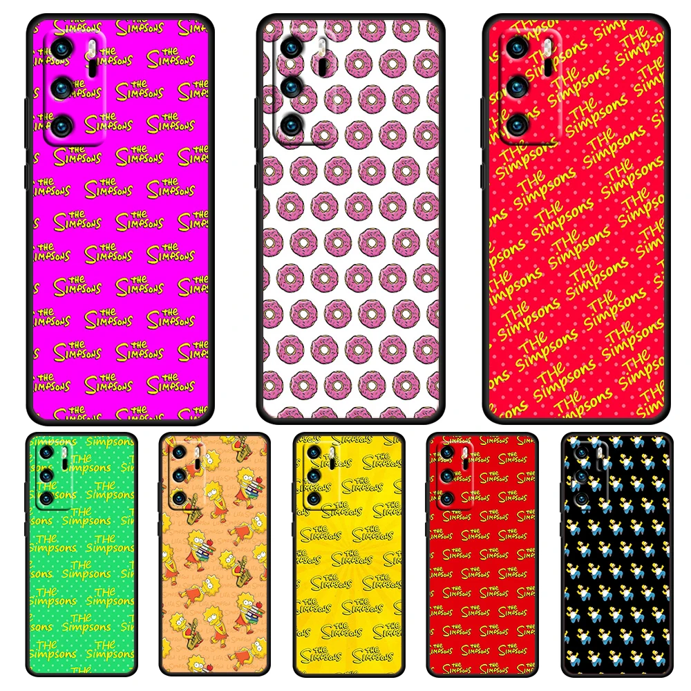 

Funny Family The Simpsons For Huawei P50 P40 P30 P20 Pro Plus 5G 2019 E P10 P9 Lite mini 2017 Silicone Soft Black Phone Case