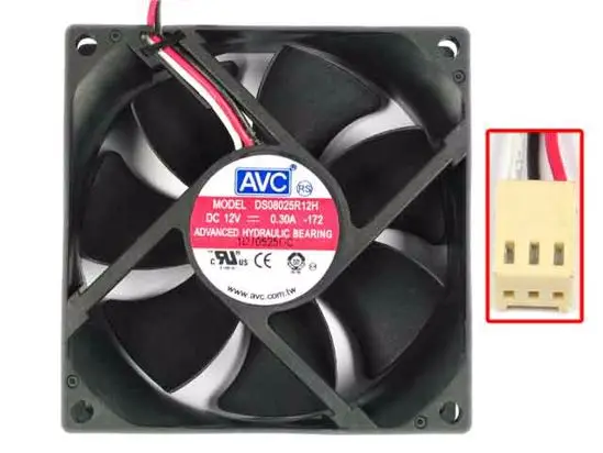 AVC DS08025R12H 172 Сервер охлаждающий вентилятор DC 12V 0.3A 80x80x25 мм 3 провода|Кулеры и