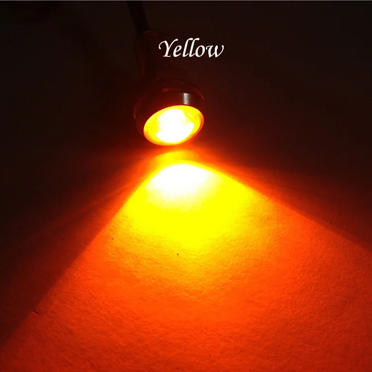 1pcs yellow Nlpearl 1 шт 9W 18 мм светодиодный орлиный глаз Габаритные огни для автомобилей заднего хода парковочная сигнала COB светодиодный лампы дневного света 12V - Цвет: 1pcs yellow