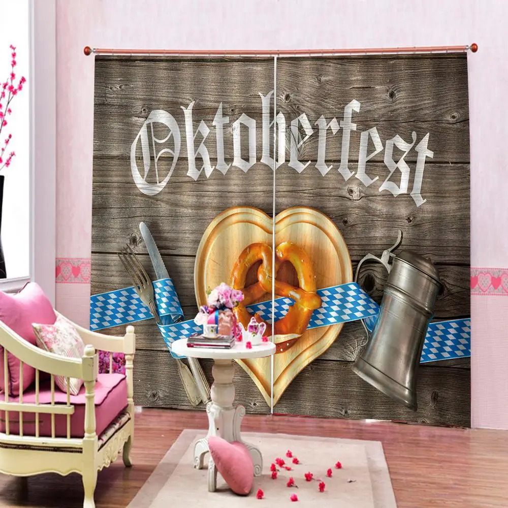 Шторы на окна из коричневого дерева бежевого кофейного цвета с надписью Love Cup и