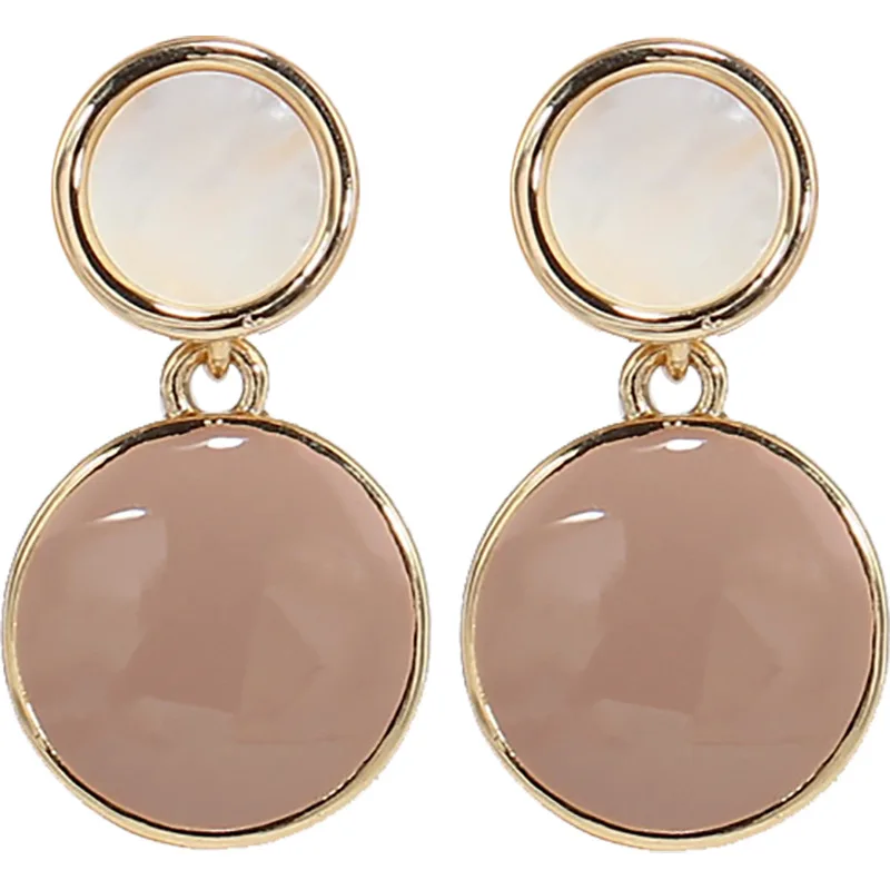 Серьги из серебра S925 пробы с натуральной ракушкой серьги капелькой глазури