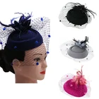 Аксессуар для волос в стиле ретро, 2022, аксессуар для волос в виде коротких волос, перьев, цветов, фата, чонсам, фотосессия