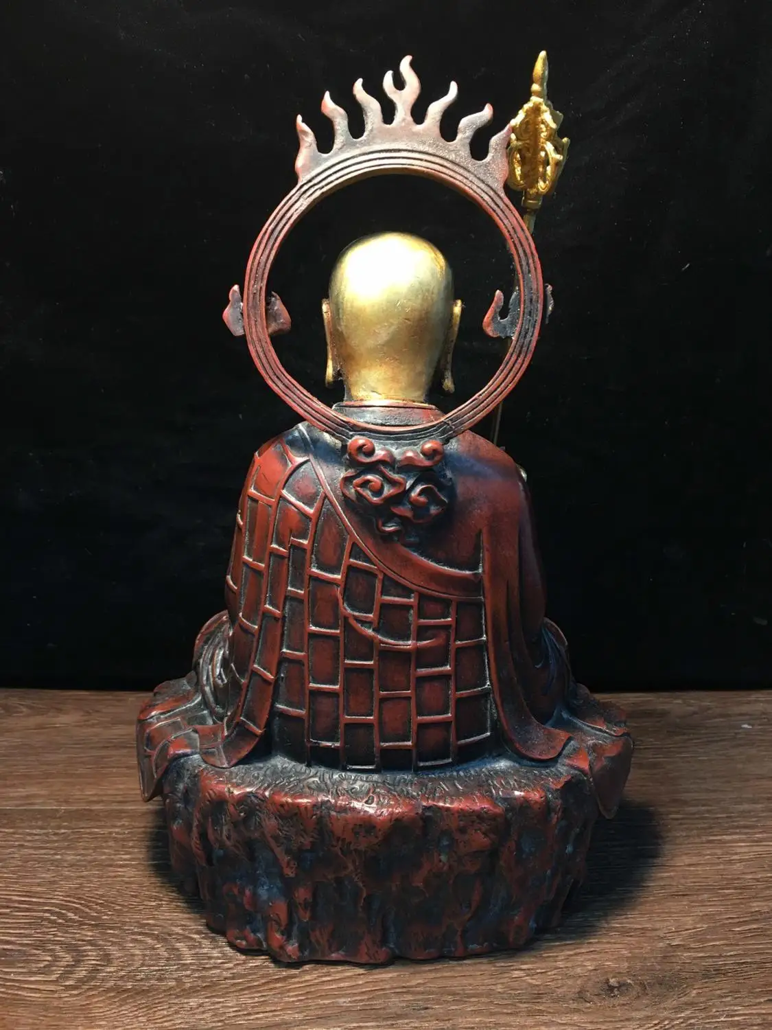 

Wedding Decoration 11" Tibetan Buddhist gilt gilt buddha statue in Tibetan monastery Dizang Bodhisattva Statue