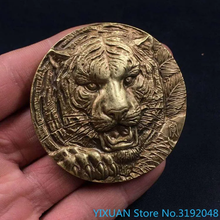 

Antique bronze medal bronze medal twelve zodiac commemorative bronze medal Mint Zodiac tiger bronze medal