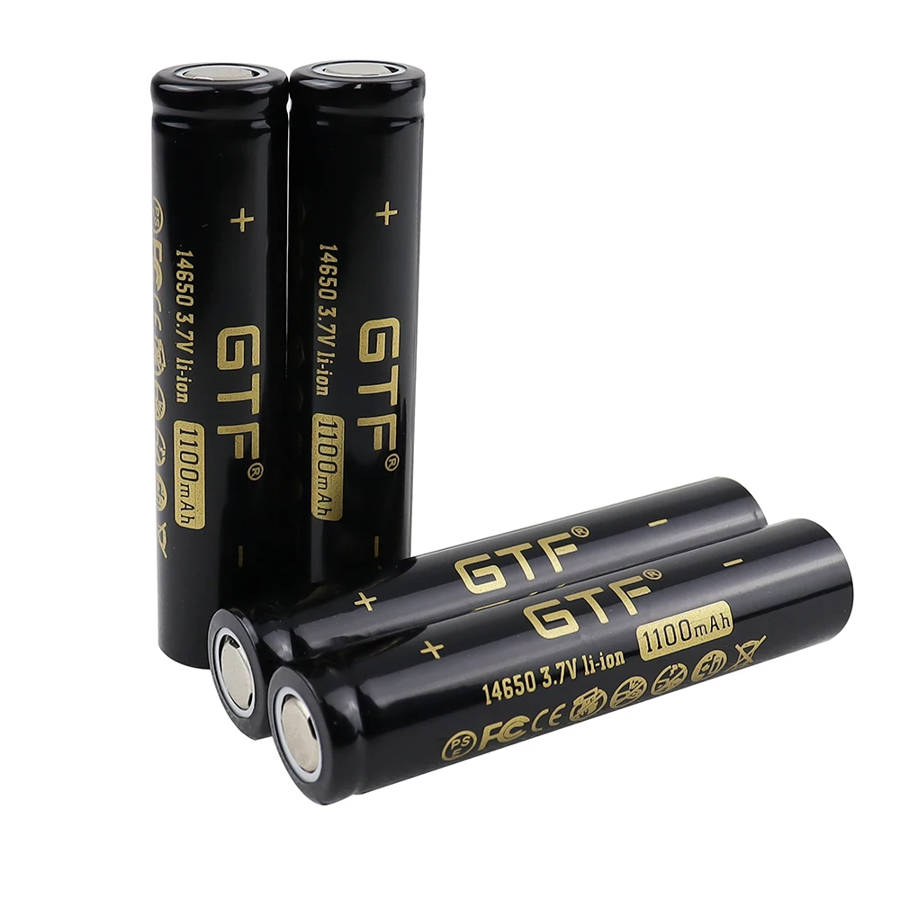 GTF 3 7 V 14650 батарея 1100mah литий-ионная аккумуляторная с плоским верхом | Электроника
