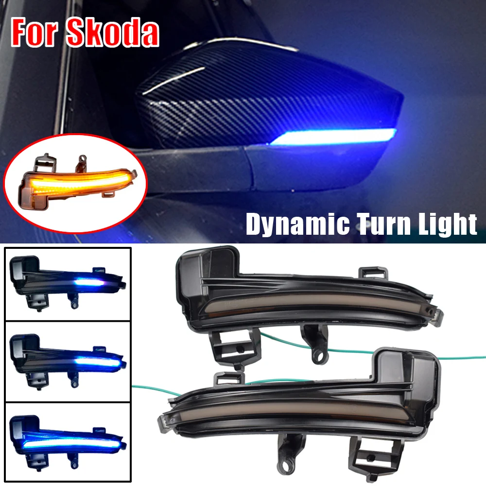 2 шт. Светодиодные поворотники для Skoda Superb B8 MK3 III 3 в A7 2016 2017 2018 2019 - купить по