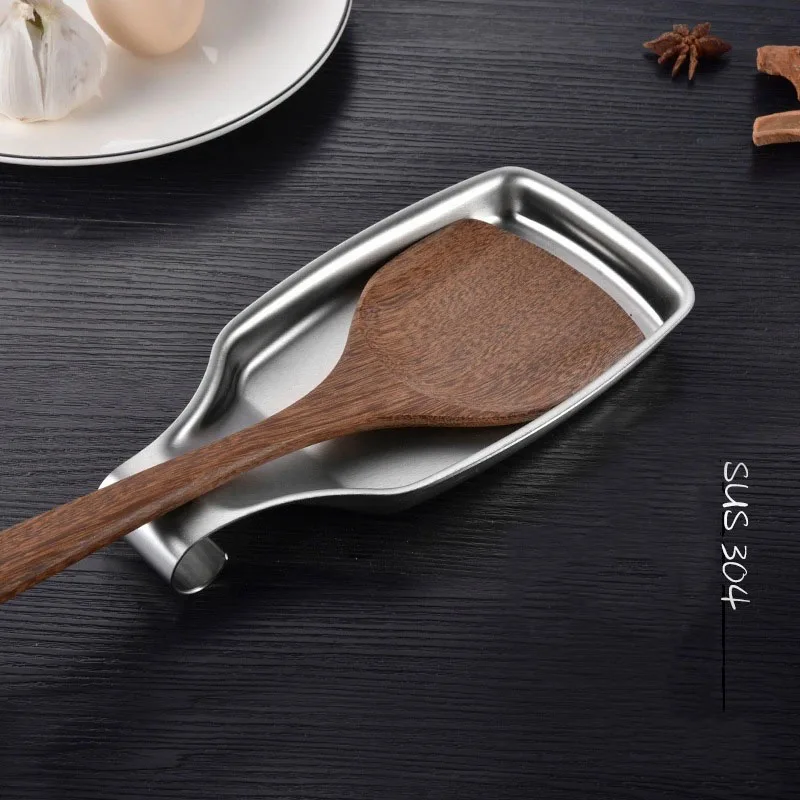 

Kitchen Soup Spoon Rack Spatula Tray Drain Soup Spoon Holder 304 Stainless Steel Rice Spoon Storage Rack Buffet Shelf Tray