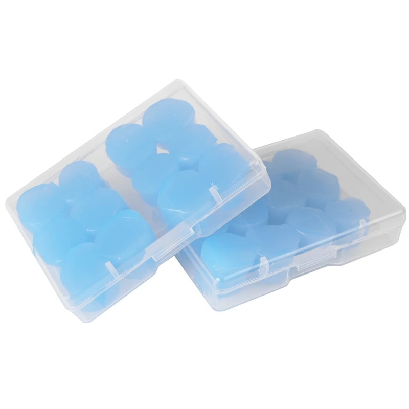 

Горячая Распродажа, 12 пар мягких силиконовых затычек для ушей, шумоподавление и Защита слуха, синие