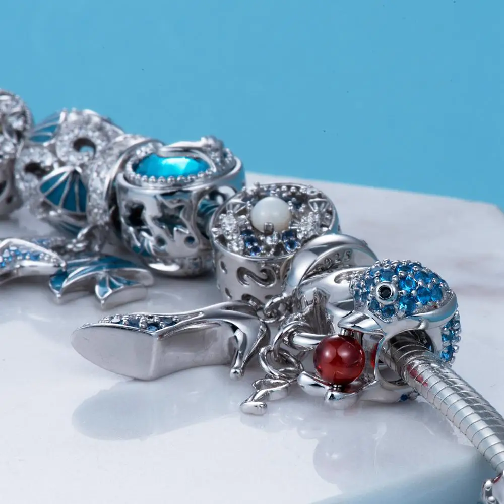 Подвеска для браслета DDBJ030 с тропическими рыбками и растениями | Украшения