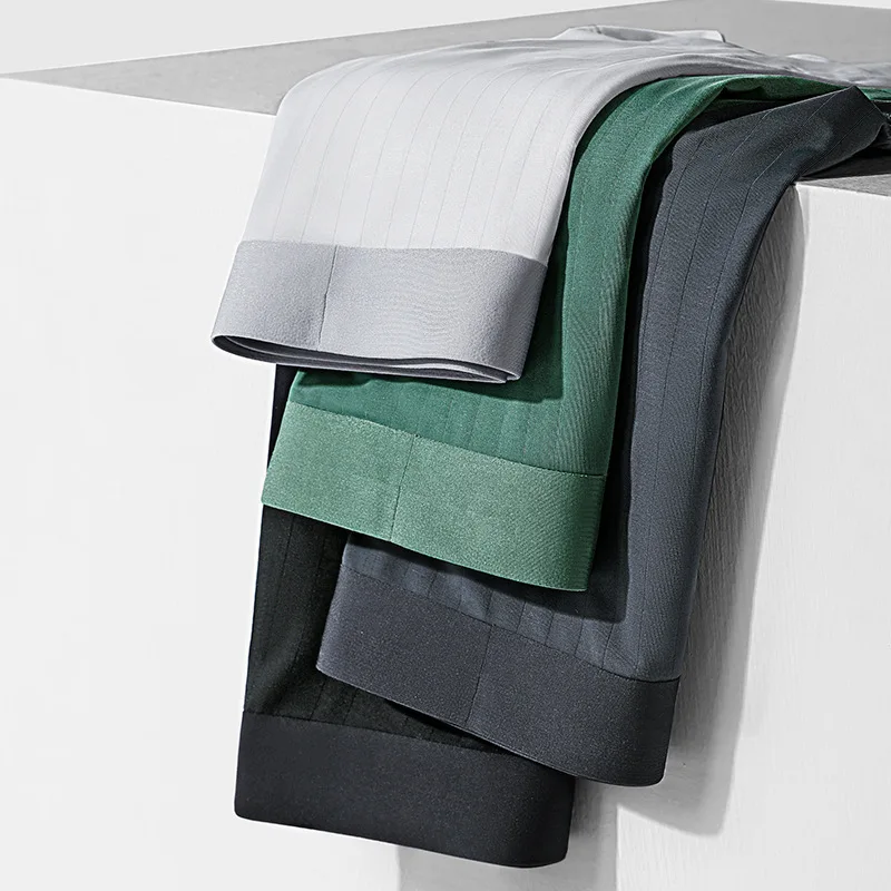 

4 шт. Фирменная Для мужчин нижнее белье ice silk бесшовные антибактериальные ультра-тонкие дышащие трусы-боксеры