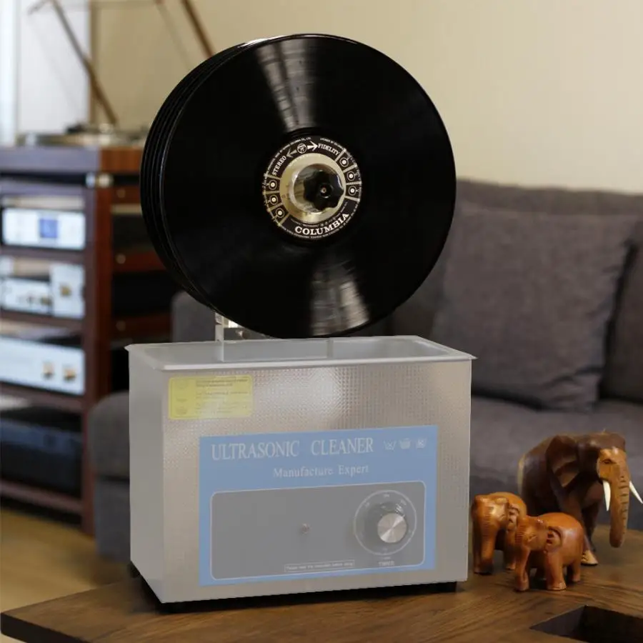 

100-240V Ultrasonic Record Cleaner Rack Liftable Washing Cleaning Bracket US Plug