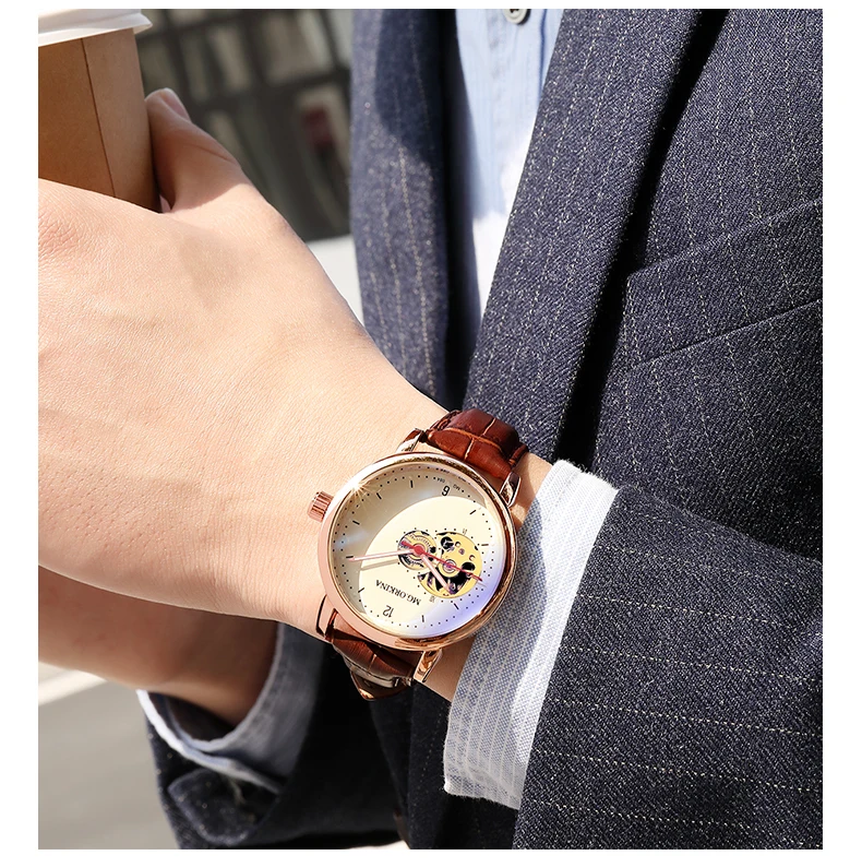 Reloj Hombre автоматические часы мужские s модные спортивные из нержавеющей стали сетки Группа скелет механические наручные часы для мужчин