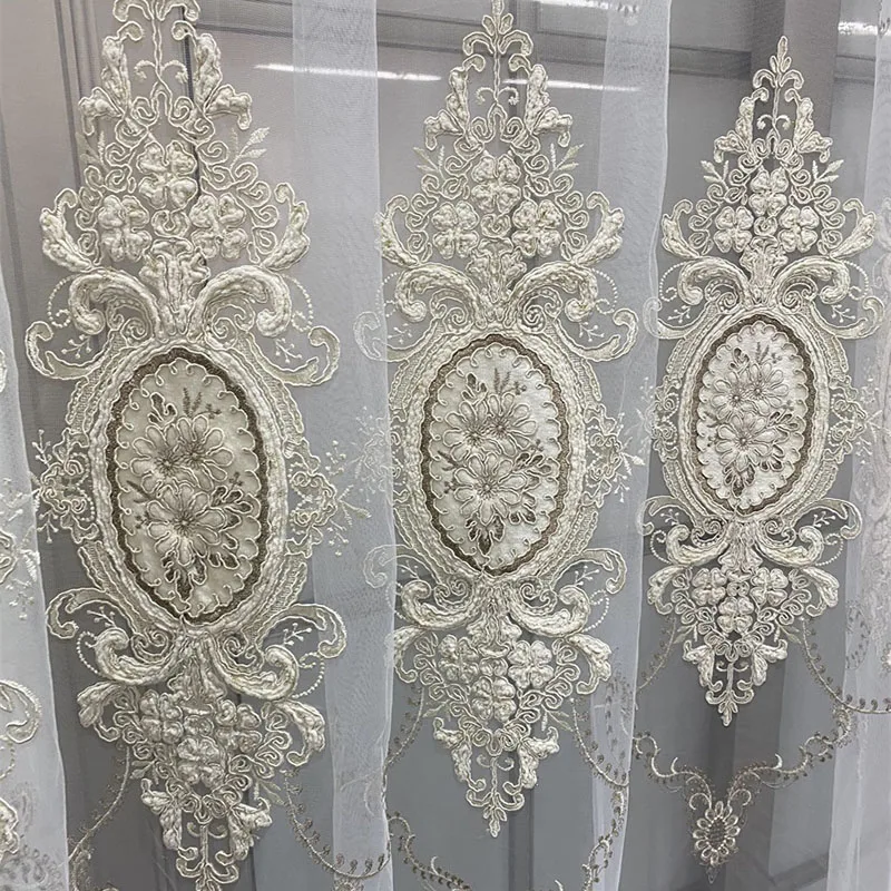 Роскошный европейский стиль тюль вышивка цветок Крытый декоративный прозрачные