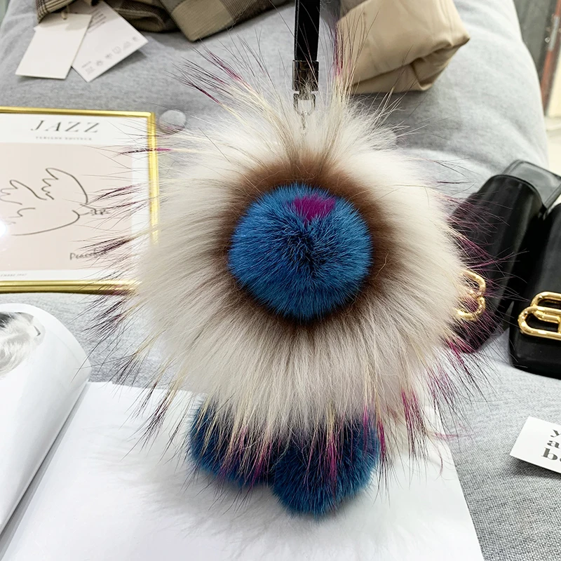 Роскошный брелок ручной работы из меха норки модный для элегантной сумки