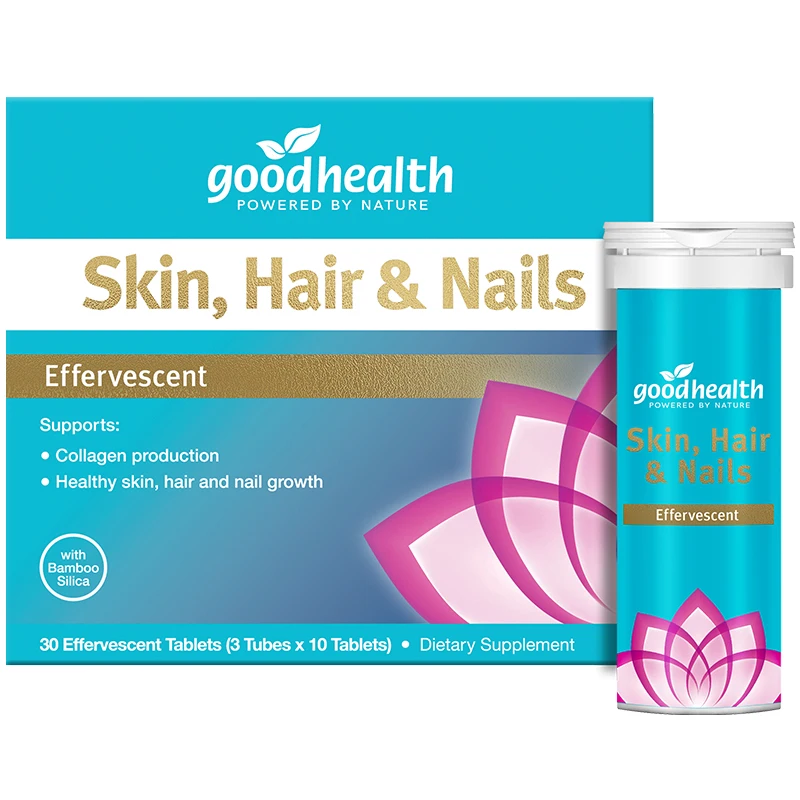 

NewZealand GoodHealth Silica Collagen VitaminC Effervescent Blood Orange Biotin Tablet Skin Hair Nails Health Beauty Supplements