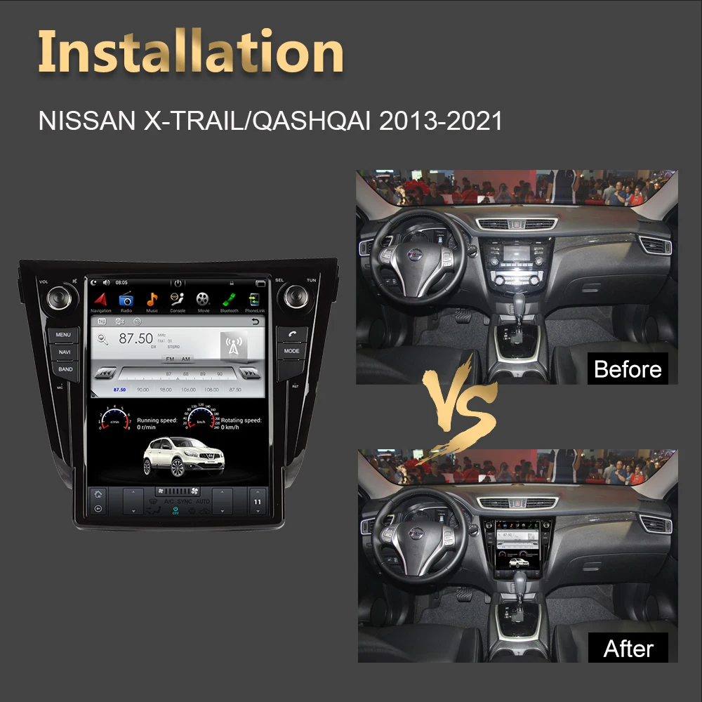 Автомобильный мультимедийный плеер 4 Гб + 64 ГБ GPS-навигация в стиле Tesla для NISSAN