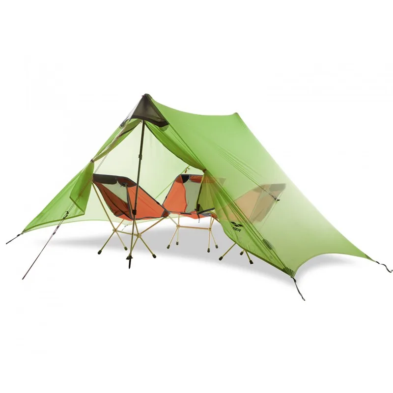 3F UL Gear Lanshan 2P Lancer 2-местная кемпинговая палатка 3-х сезонная 4-х сезонная 15D Серебристая нейлоновая Сверхлегкая походная двухслойная палатка (art.: 7aa044d4b) - 7aa044d4b