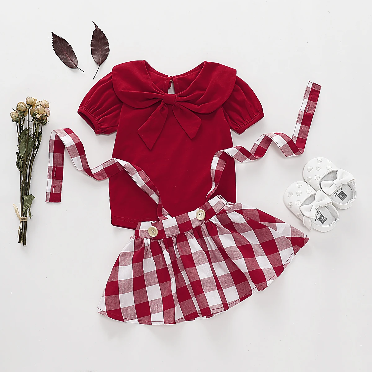 Летние Рождественские топы для маленьких девочек юбка платье на подтяжках