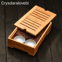 bamboo tea trays kung fu tea accessories tea tray table with drain rack chinese tea serving tray set free shipping