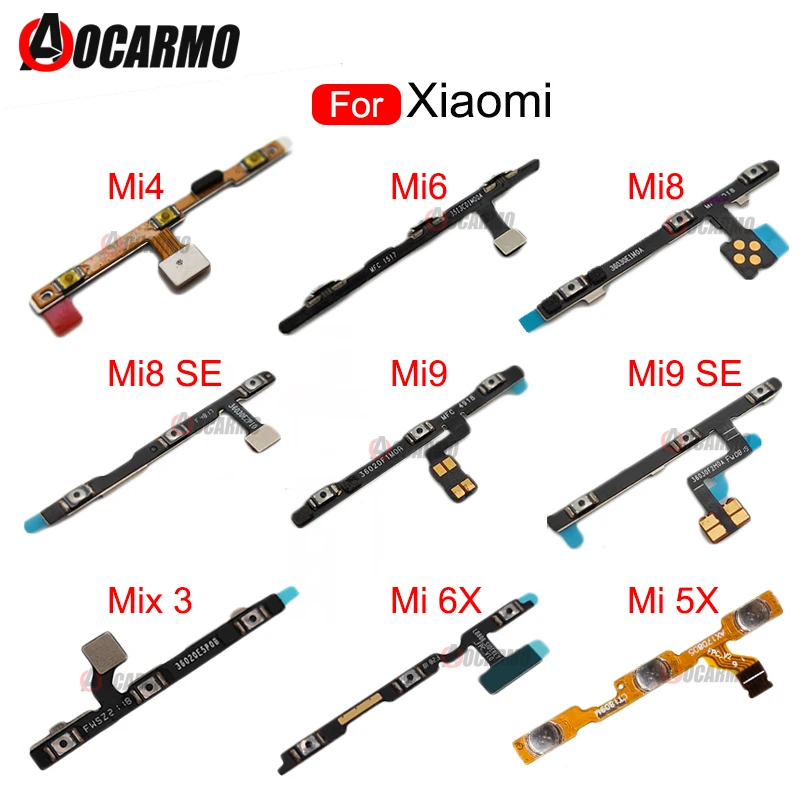 

1Pcs Power On Off Volume Up/Down Buttons Flex Cable For Xiaomi Mi 9 8 SE 8se 6 6X 5X 4 Mix 3 2 Mix3 Max2 A2 mi6 mi8 Repair Parts